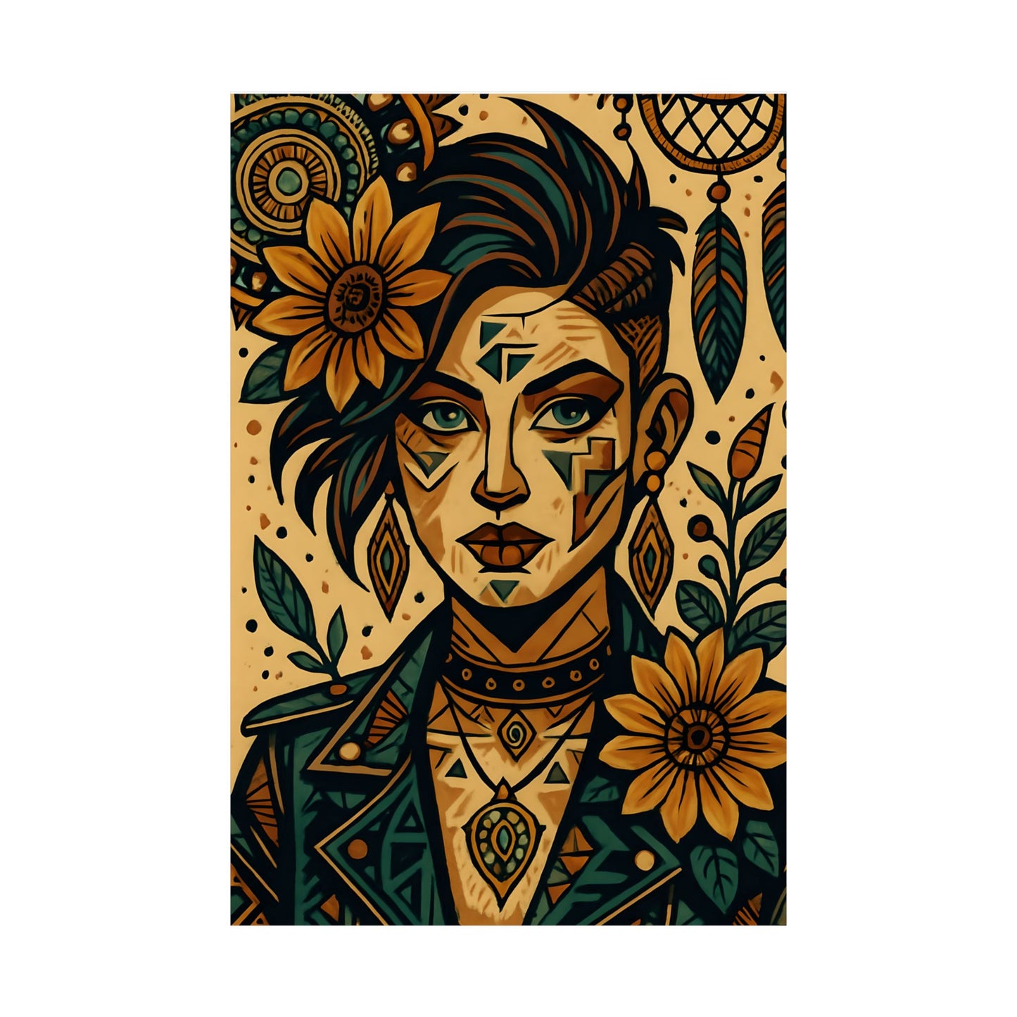 Bohemian Matte Vertical Posters, Hippie Art Prints, Minimalist Wall Decor, Bedroom Gallery Set, Modern Home Decoration