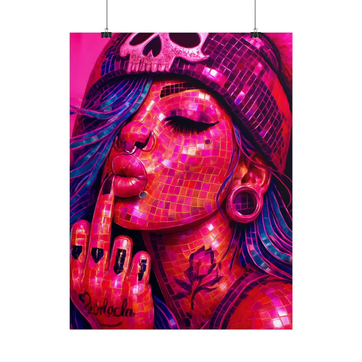 Vibrant Art Rolled Posters, Edgy Wall Decor, Unique Gift, Room Aesthetic, Punk Style Home Decoration