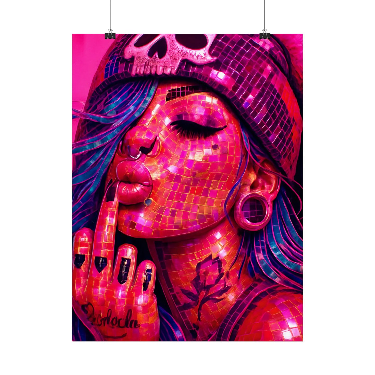 Vibrant Art Rolled Posters, Edgy Wall Decor, Unique Gift, Room Aesthetic, Punk Style Home Decoration