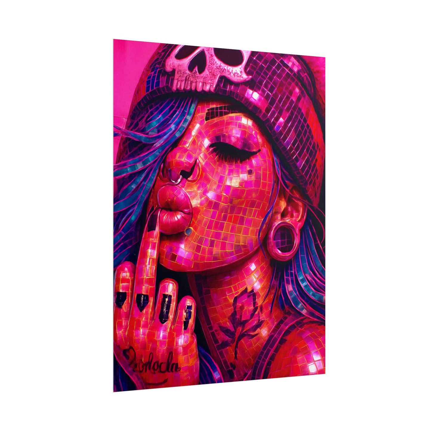 Vibrant Art Rolled Posters, Edgy Wall Decor, Unique Gift, Room Aesthetic, Punk Style Home Decoration