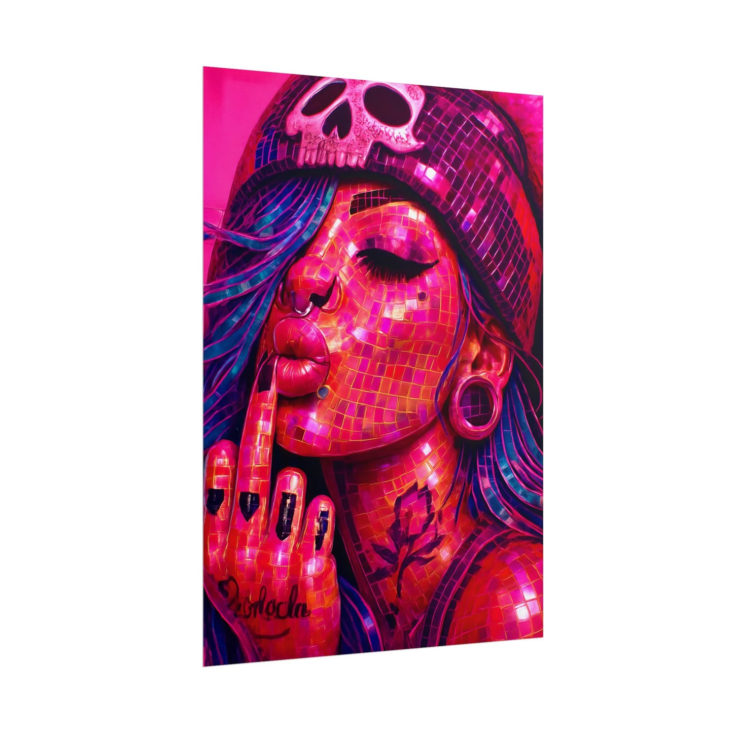 Vibrant Art Rolled Posters, Edgy Wall Decor, Unique Gift, Room Aesthetic, Punk Style Home Decoration