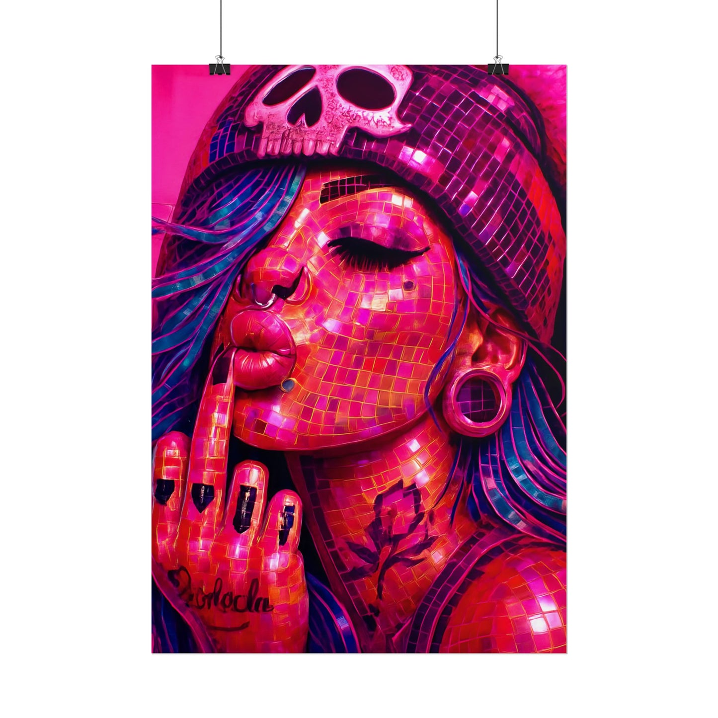 Vibrant Art Rolled Posters, Edgy Wall Decor, Unique Gift, Room Aesthetic, Punk Style Home Decoration