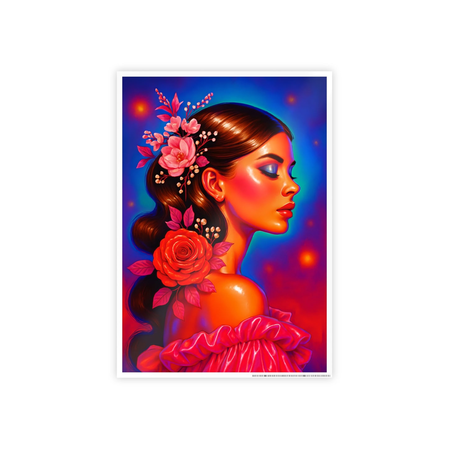 Poster Print, Beautiful Lady Artwork, Wall Decor, Home Decor Print, Glossy Poster, Female Portrait Poster