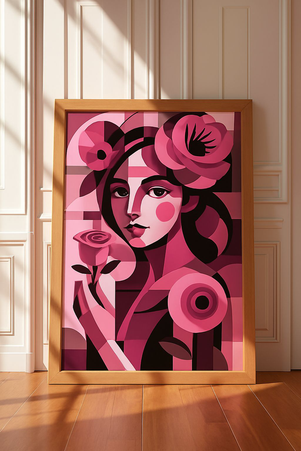 Geometric Woman Rolled Poster Print, Wall Art Decor, Abstract Female Portrait, Artistic Home Decor, Unique Gift Idea