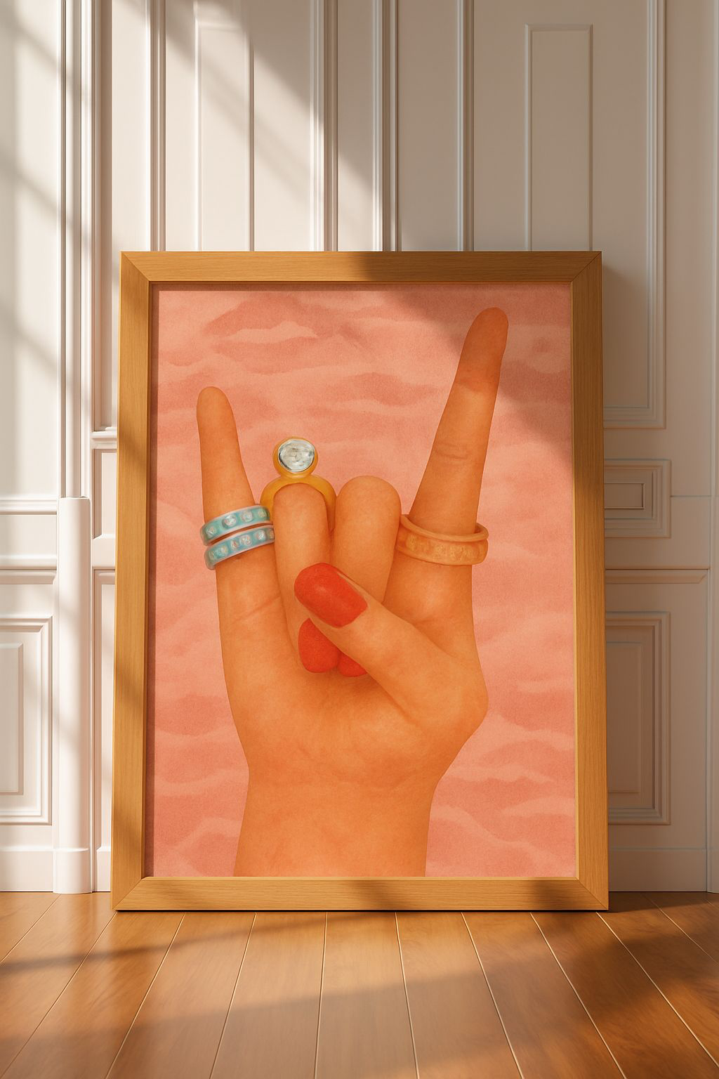 Chic Rock Hand Posters, Wall Art, Home Decor, Unique Gift, Celebration Art, Feminine Prints