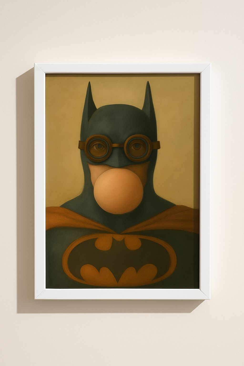 Whimsical Superhero Wall Art, Matte Vertical Posters, Comic Decor, Unique Gift for Kids, Batman Pop Culture, Playful Home Decor