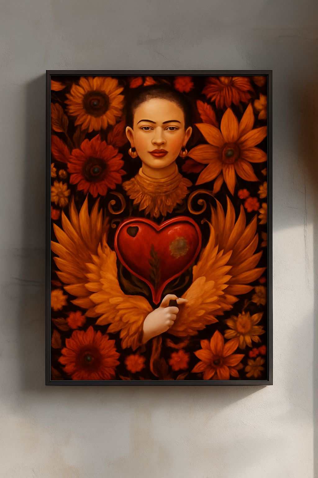 Frida Kahlo Inspired Art Poster, Matte Vertical Wall Decor, Unique Gift for Art Lovers, Bohemian Home Decor, Eye-Catching Wall Art