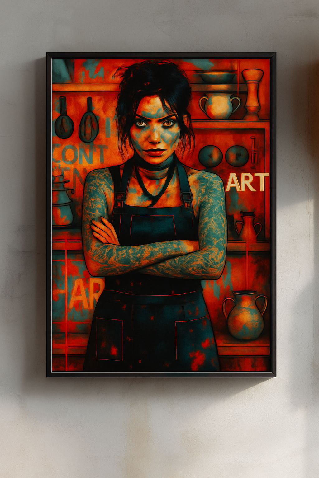 Artistic Matte Vertical Poster - Bold Wall Decor, Unique Home Art, Tattoo Inspired Design, Statement Piece, Creative Gift Idea