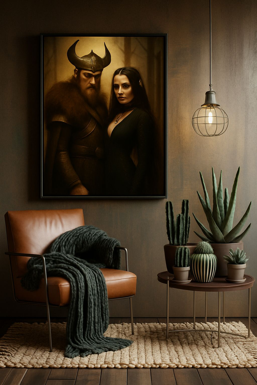 Mythical Couple Matte Vertical Posters, Fantasy Wall Art, Viking Decor, Gothic Home Decoration, Unique Gifts for Her