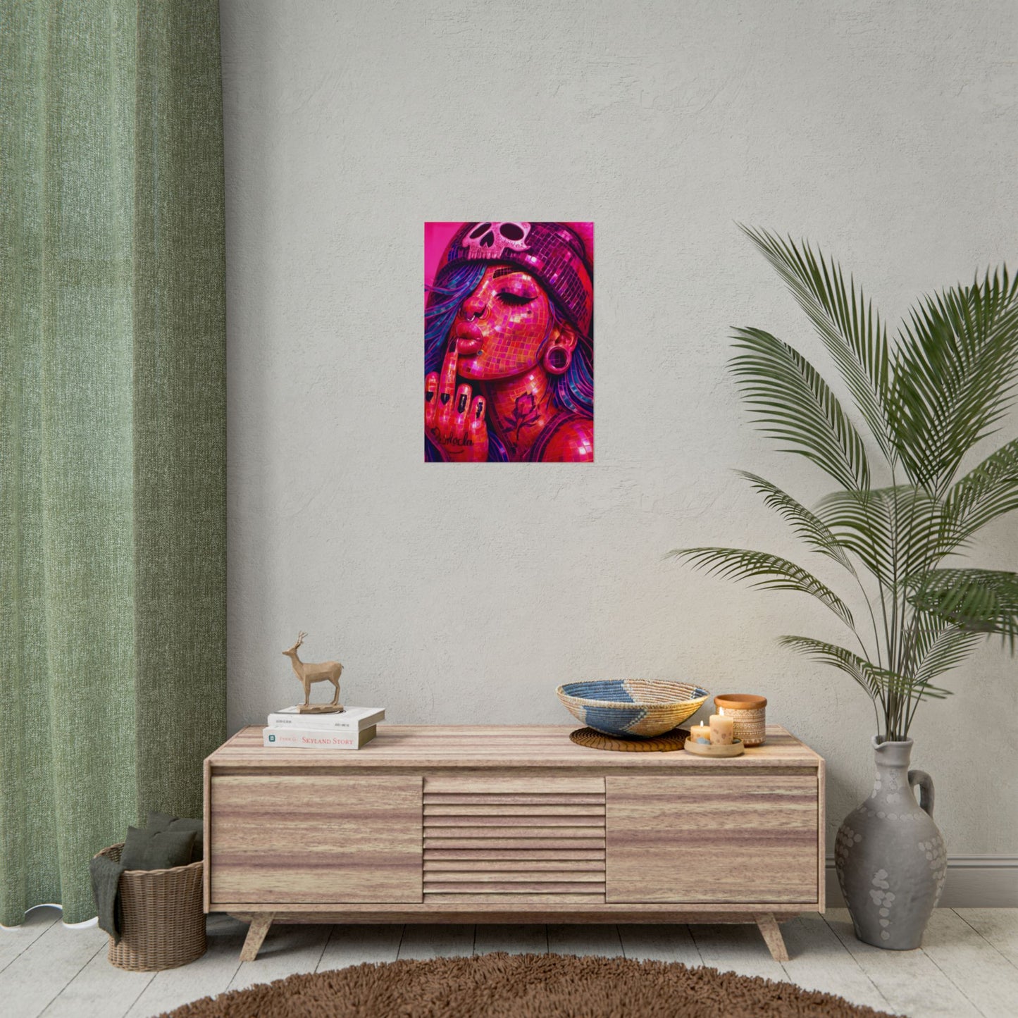 Vibrant Art Rolled Posters, Edgy Wall Decor, Unique Gift, Room Aesthetic, Punk Style Home Decoration