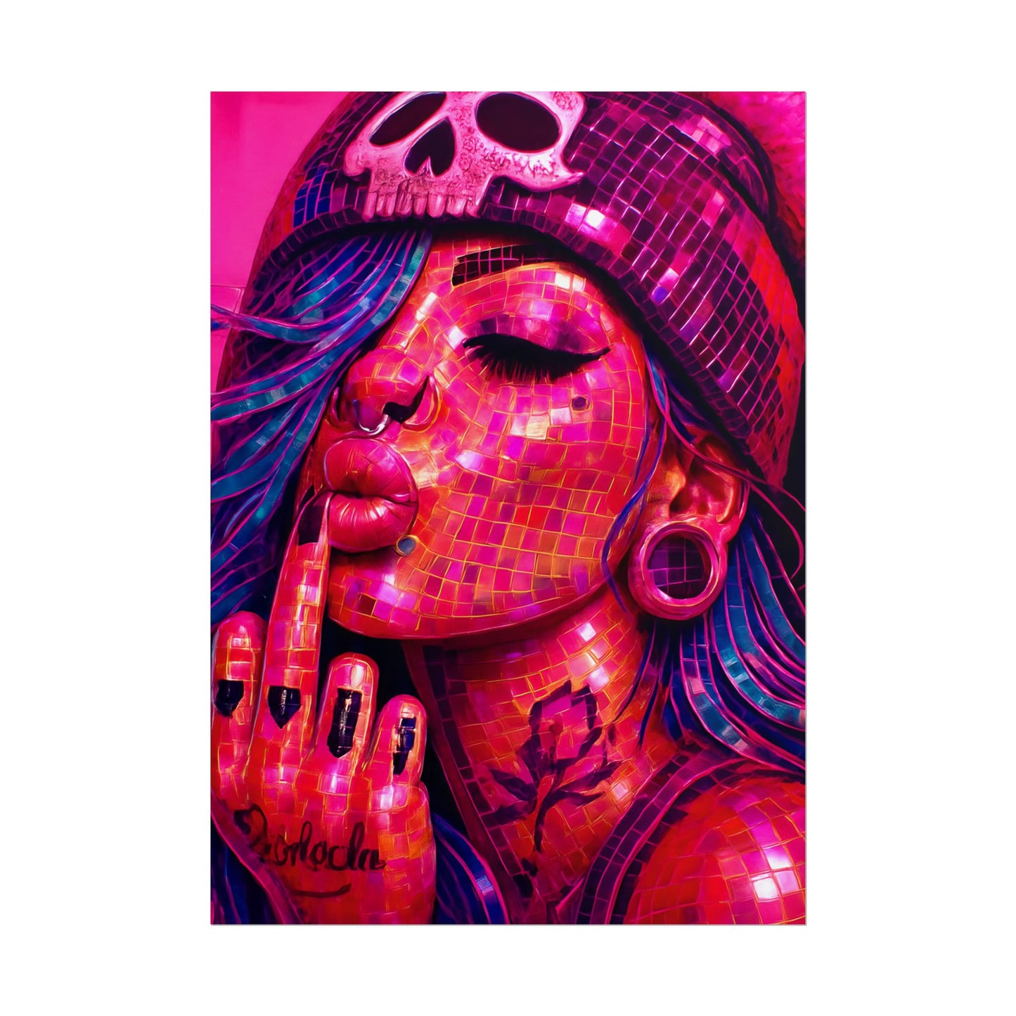 Vibrant Art Rolled Posters, Edgy Wall Decor, Unique Gift, Room Aesthetic, Punk Style Home Decoration