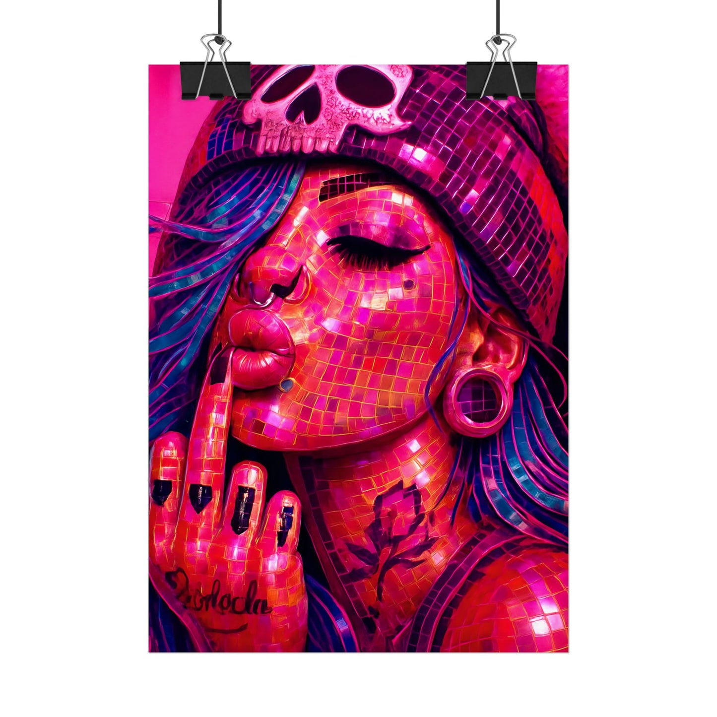 Vibrant Art Rolled Posters, Edgy Wall Decor, Unique Gift, Room Aesthetic, Punk Style Home Decoration