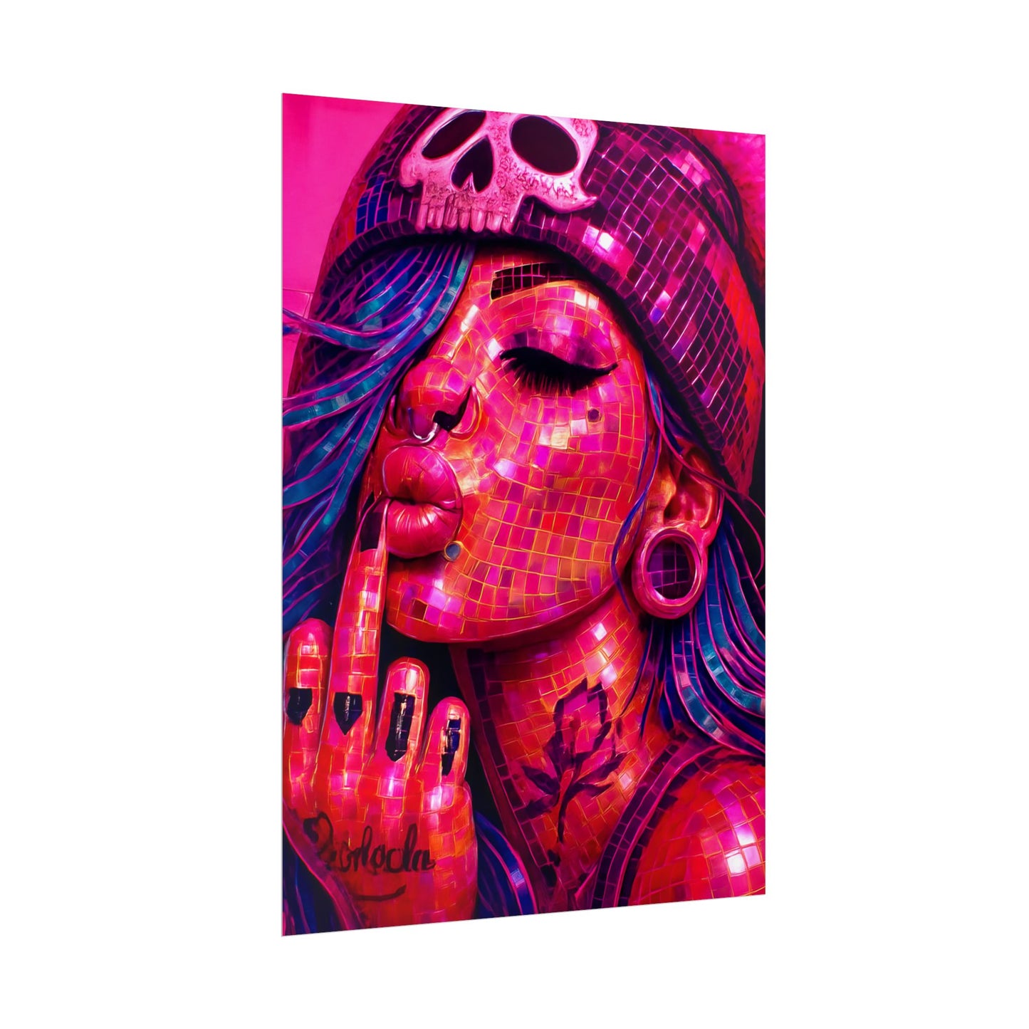 Vibrant Art Rolled Posters, Edgy Wall Decor, Unique Gift, Room Aesthetic, Punk Style Home Decoration