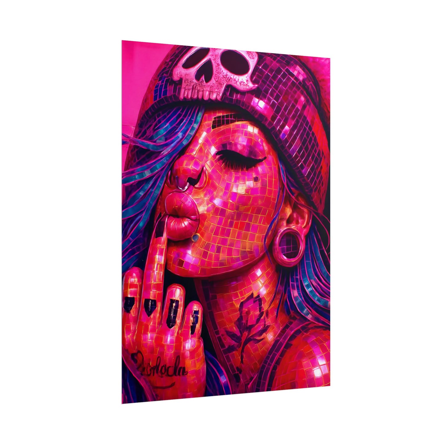Vibrant Art Rolled Posters, Edgy Wall Decor, Unique Gift, Room Aesthetic, Punk Style Home Decoration