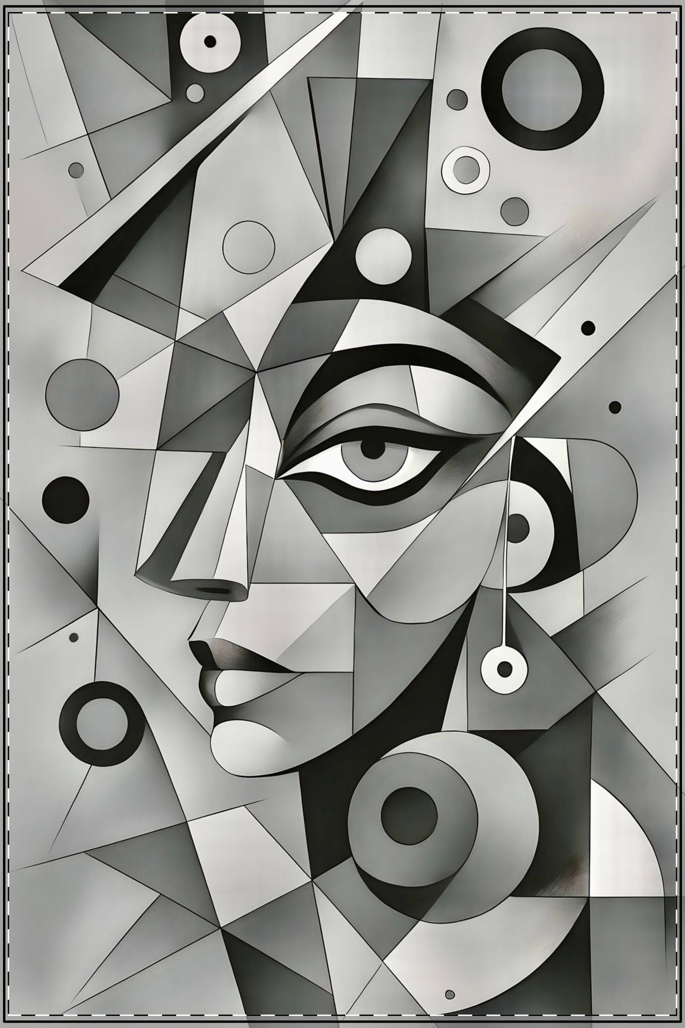 Abstract Satin Art Poster - Modern Wall Décor, Black & White Art, Geometric Home Decoration, Minimalist Art Piece, Stylish Room Accent