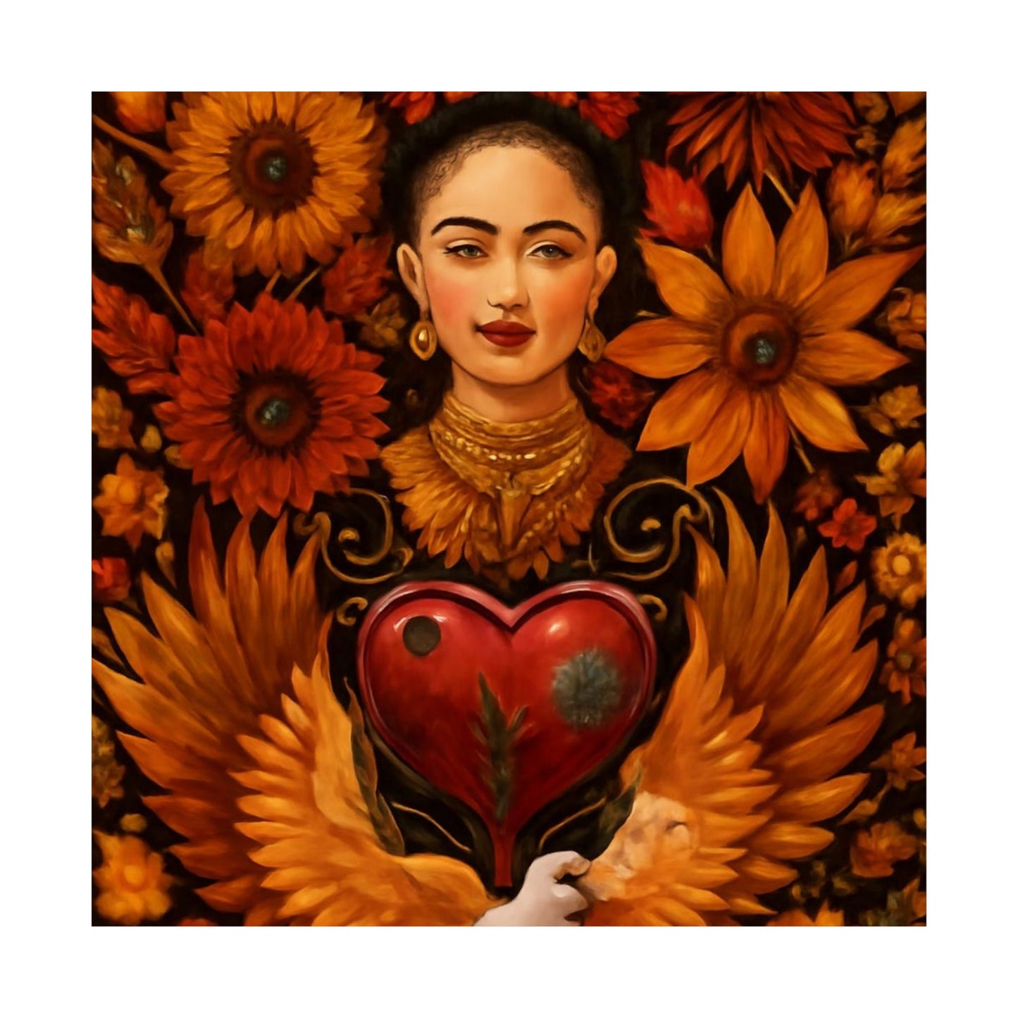 Frida Kahlo Inspired Art Poster, Matte Vertical Wall Decor, Unique Gift for Art Lovers, Bohemian Home Decor, Eye-Catching Wall Art