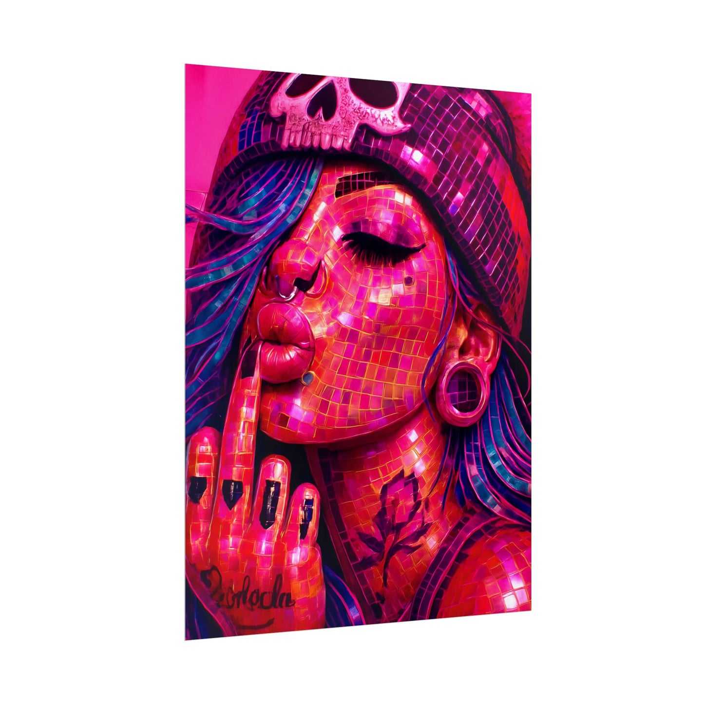 Vibrant Art Rolled Posters, Edgy Wall Decor, Unique Gift, Room Aesthetic, Punk Style Home Decoration