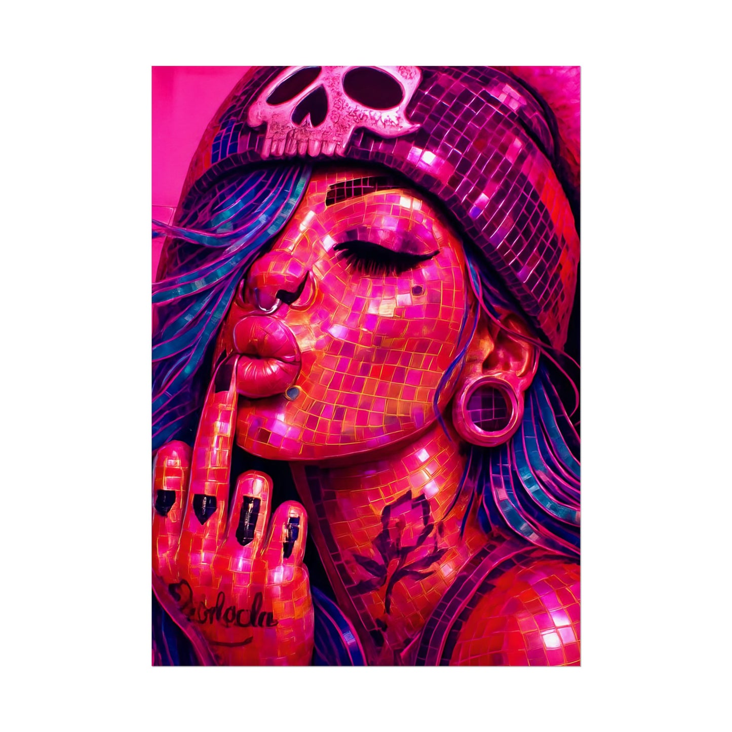 Vibrant Art Rolled Posters, Edgy Wall Decor, Unique Gift, Room Aesthetic, Punk Style Home Decoration