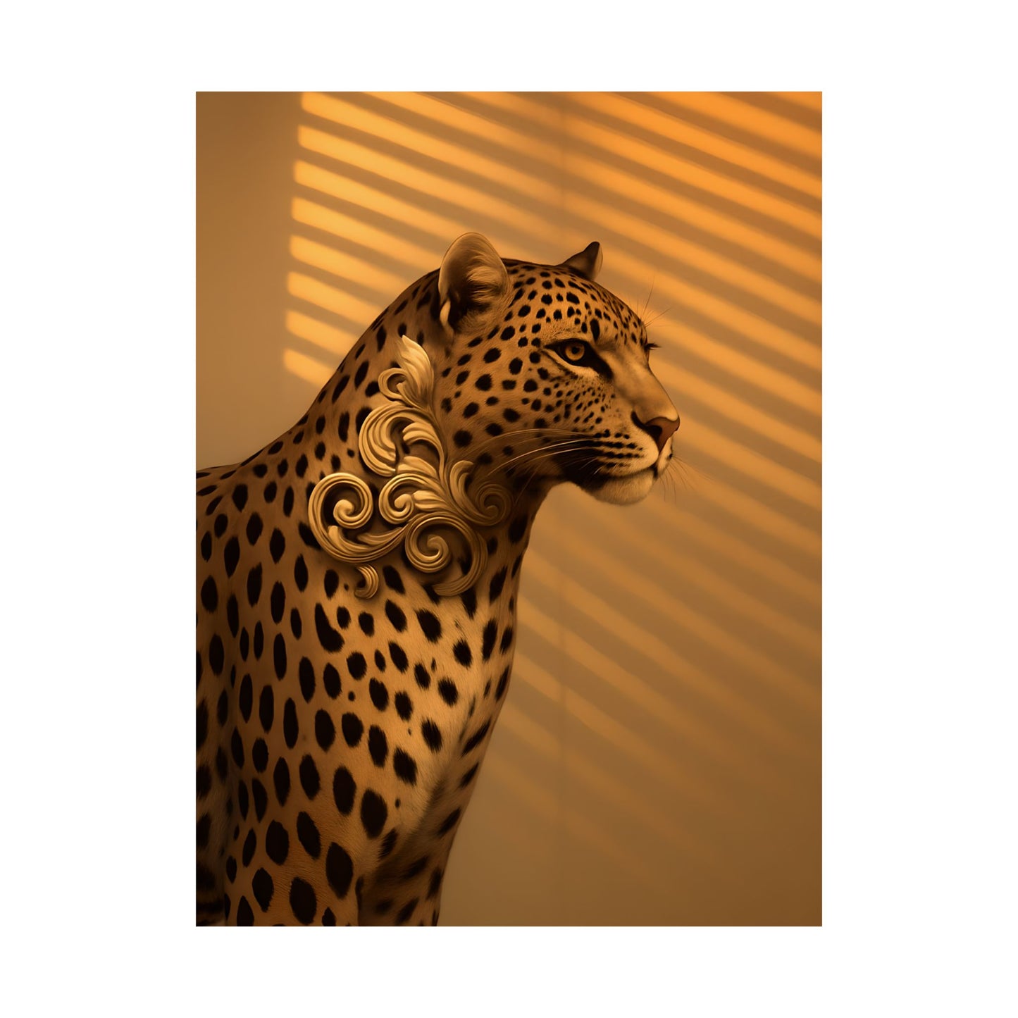 Majestic Leopard Art Print, Matte Vertical Poster, Animal Wall Decor, Home Office Art, Leopard Decor, Nature Lover Gift