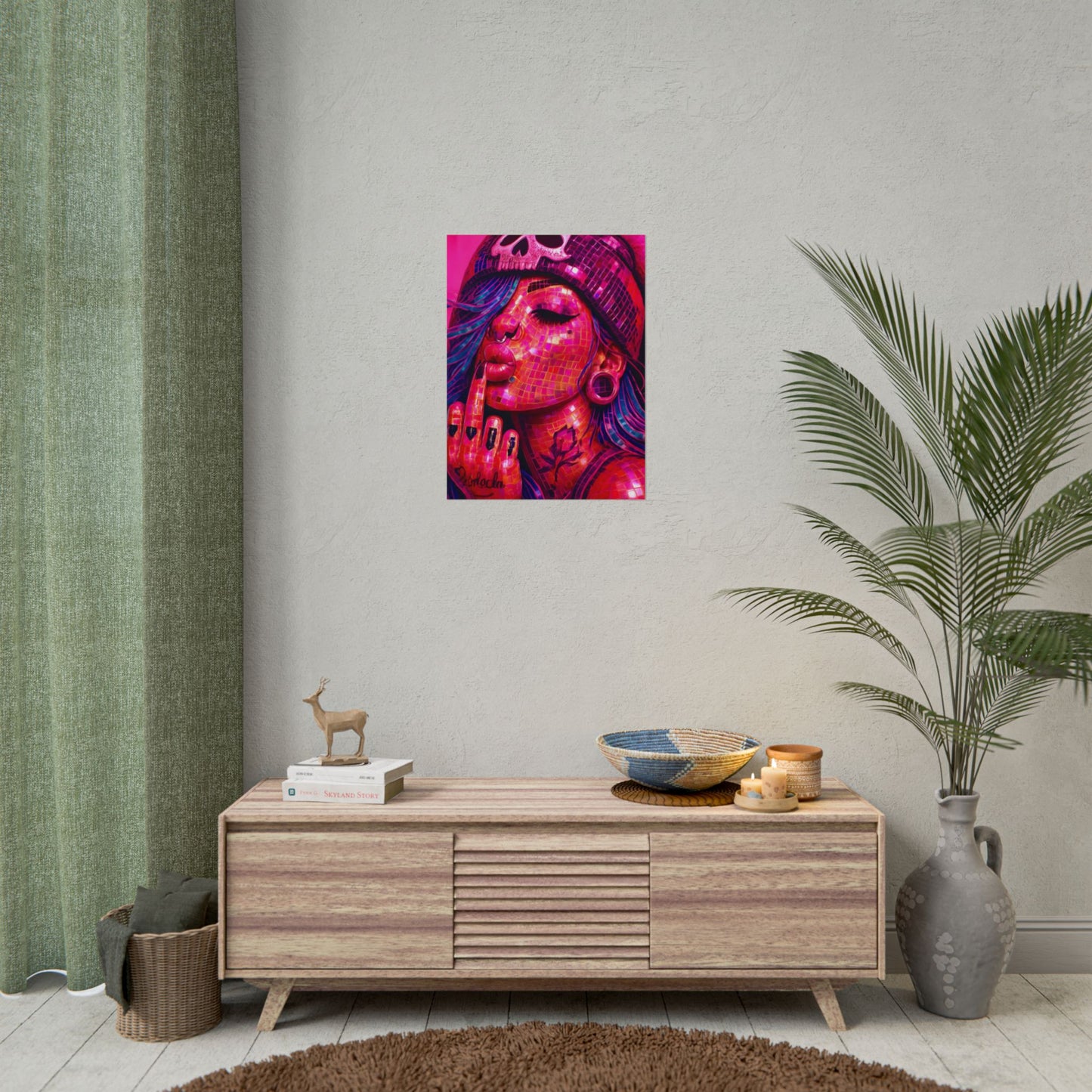 Vibrant Art Rolled Posters, Edgy Wall Decor, Unique Gift, Room Aesthetic, Punk Style Home Decoration