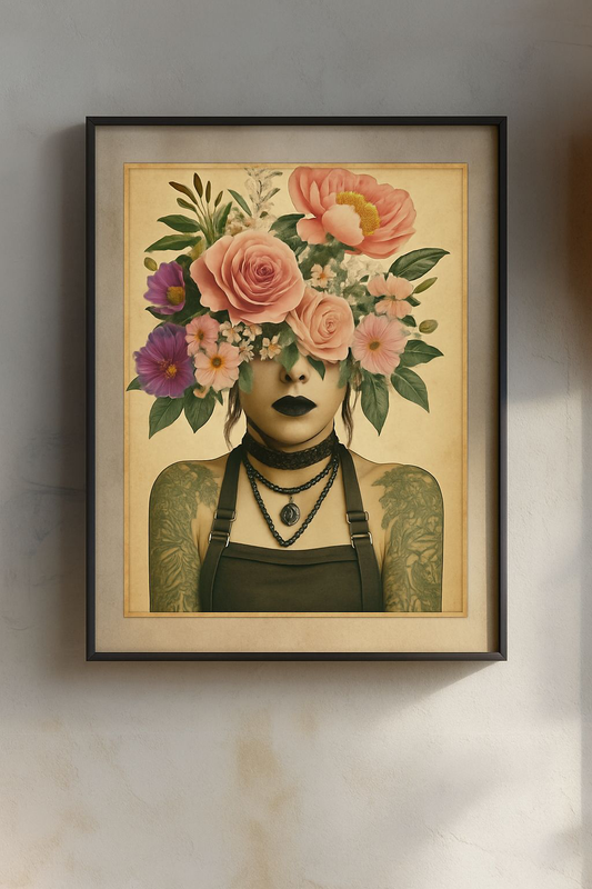 Floral Art Poster, Wall Decor, Boho Home Decor, Gift for Her, Feminine Wall Art, Vintage Style Prints