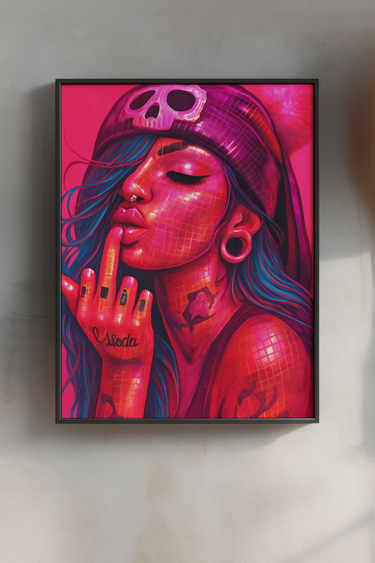 Vibrant Art Rolled Posters, Edgy Wall Decor, Unique Gift, Room Aesthetic, Punk Style Home Decoration