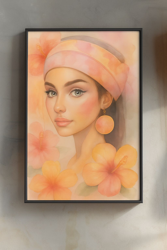 Elegant Floral Art Poster, Matte Vertical Wall Decor, Chic Home Office Art, Ideal Gift for Her, Perfect for Birthdays & Celebrations