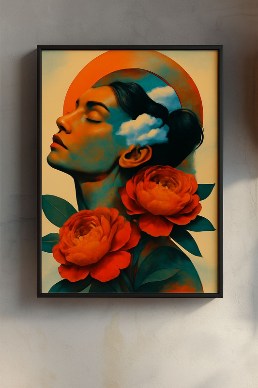 Artistic Matte Vertical Posters, Home Decor, Floral Wall Art, Gift for Her, Modern Artwork, Feminine Decor