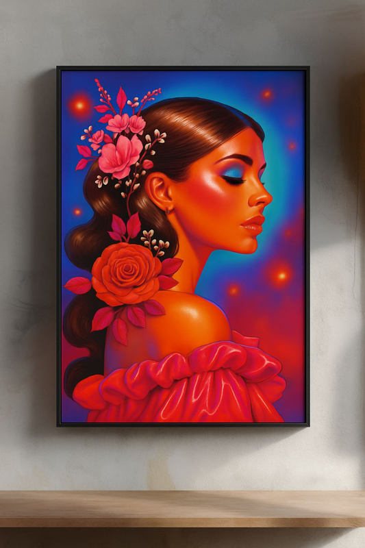 Poster Print, Beautiful Lady Artwork, Wall Decor, Home Decor Print, Glossy Poster, Female Portrait Poster