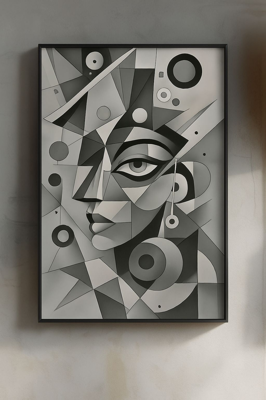 Abstract Satin Art Poster - Modern Wall Décor, Black & White Art, Geometric Home Decoration, Minimalist Art Piece, Stylish Room Accent