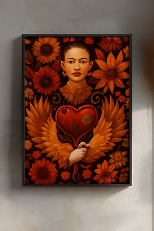 Frida Kahlo Inspired Art Poster, Matte Vertical Wall Decor, Unique Gift for Art Lovers, Bohemian Home Decor, Eye-Catching Wall Art
