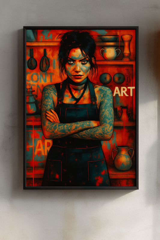 Artistic Matte Vertical Poster - Bold Wall Decor, Unique Home Art, Tattoo Inspired Design, Statement Piece, Creative Gift Idea