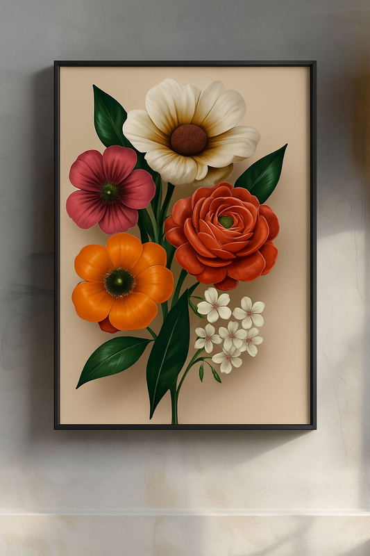 Floral Matte Vertical Posters, Wall Art Decor, Gift for Flower Lovers, Home Aesthetic, Vintage Botanical Artwork