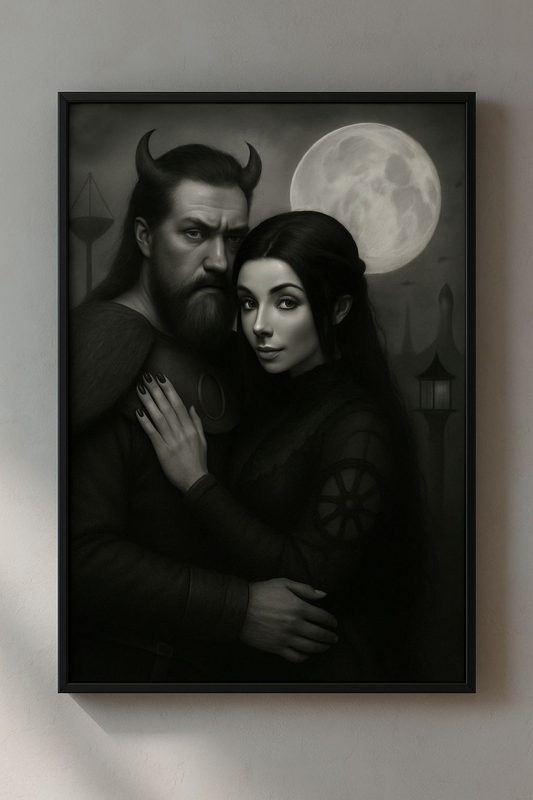 Gothic Romance Wall Art | Matte Vertical Posters | Dark Art Print for Home Decor, Gift, Halloween, Mood Art, Witch Aesthetic