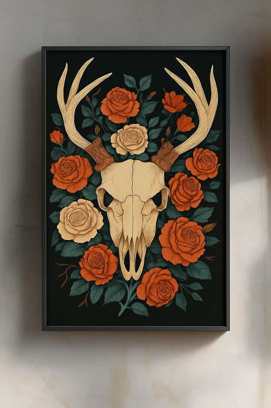 Bohemian Skull Floral Rolled Poster | Wall Art Print for Home Decor | Gothic Aesthetic | Gift for Nature Lovers, Vintage Art, Living [...]